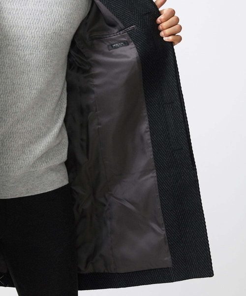 MICHEL KLEIN HOMME (ミッシェルクランオム)の「へリンボン柄ウールコート(ステンカラーコート・メンズ・ベージュ/ブラック・MEDIUM/X-LARGE/LARGE)」の16枚目の写真