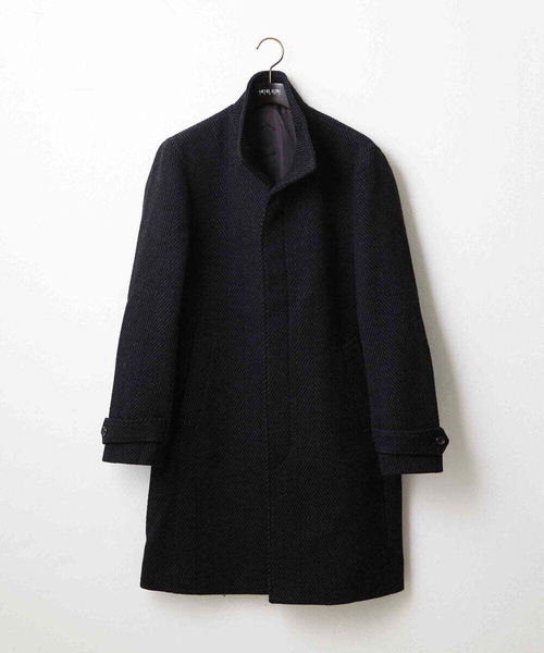 MICHEL KLEIN HOMME (ミッシェルクランオム)の「へリンボン柄ウールコート(ステンカラーコート・メンズ・ベージュ/ブラック・MEDIUM/X-LARGE/LARGE)」の18枚目の写真