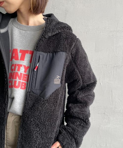 新品　CHUMS レディース M チャムス　フリース　ブラック CHUMS（チャムス） コート アウター ボンディングボアフリース