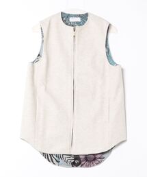 BARNDOOR（バーンドア）の「(BD)【ihana】しまうま 裏地 圧縮ニット ベスト（ダウンベスト）」