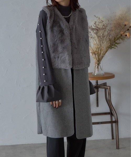 each（イーチ）の「スリーブパールラインフレアカフプルオーバー（Tシャツ/カットソー・レディース・ベージュ/グレー/ブラック・FREE）」の20枚目の写真