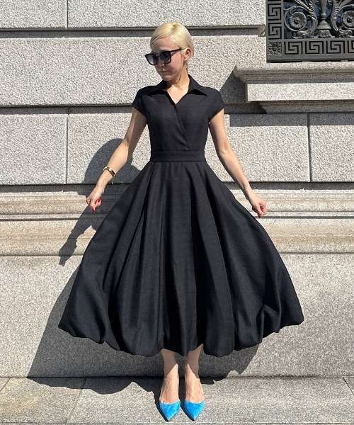 JENNE(ジェンヌ)の「サマーツイードバルーンドレス(ワンピース・レディース・ホワイト/ブルー/ブラック・SMALL/MEDIUM/LARGE)」の8枚目の写真