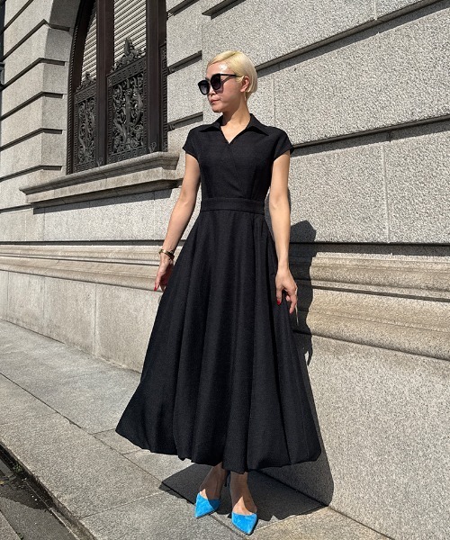 JENNE(ジェンヌ)の「サマーツイードバルーンドレス(ワンピース・レディース・ホワイト/ブルー/ブラック・SMALL/MEDIUM/LARGE)」の10枚目の写真