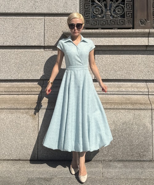 JENNE(ジェンヌ)の「サマーツイードバルーンドレス(ワンピース・レディース・ホワイト/ブルー/ブラック・SMALL/MEDIUM/LARGE)」の21枚目の写真