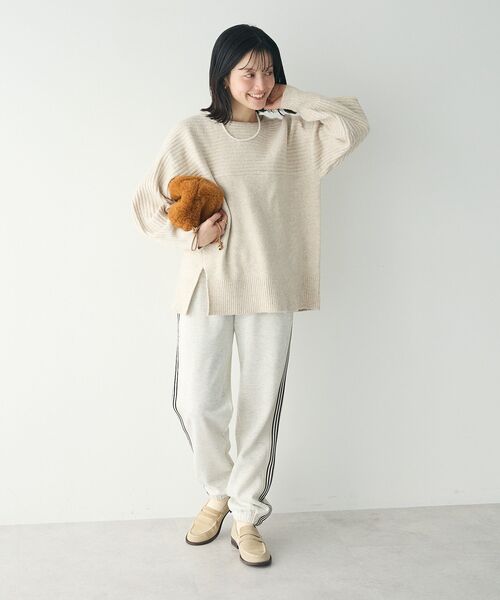 CRAFT STANDARD BOUTIQUE（クラフトスタンダードブティック）の「【ユニセックス】裏起毛トラックパンツ（スウェットパンツ・レディース・杢グレー/チャコールグレー/ホワイト/ブラック・M/L/XL）」の10枚目の写真