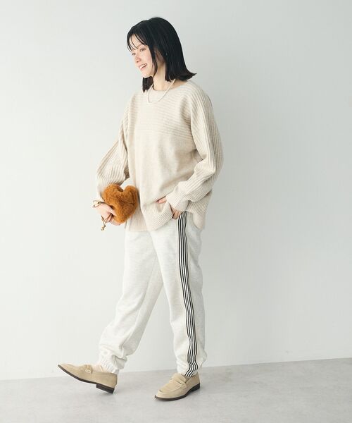 CRAFT STANDARD BOUTIQUE（クラフトスタンダードブティック）の「【ユニセックス】裏起毛トラックパンツ（スウェットパンツ・レディース・杢グレー/チャコールグレー/ホワイト/ブラック・M/L/XL）」の11枚目の写真