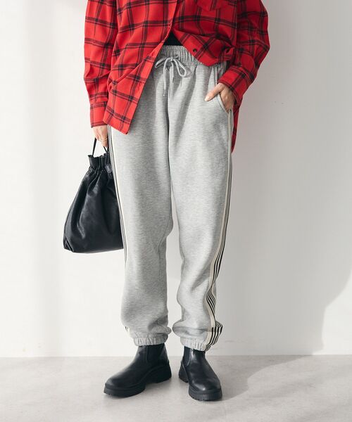 CRAFT STANDARD BOUTIQUE（クラフトスタンダードブティック）の「【ユニセックス】裏起毛トラックパンツ（スウェットパンツ・レディース・杢グレー/チャコールグレー/ホワイト/ブラック・M/L/XL）」の18枚目の写真