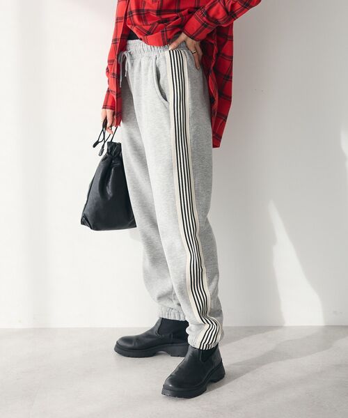 CRAFT STANDARD BOUTIQUE（クラフトスタンダードブティック）の「【ユニセックス】裏起毛トラックパンツ（スウェットパンツ・レディース・杢グレー/チャコールグレー/ホワイト/ブラック・M/L/XL）」の19枚目の写真