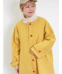 Samansa Mos2 | ウーリーライクミドル丈クルーネックコート(その他アウター)