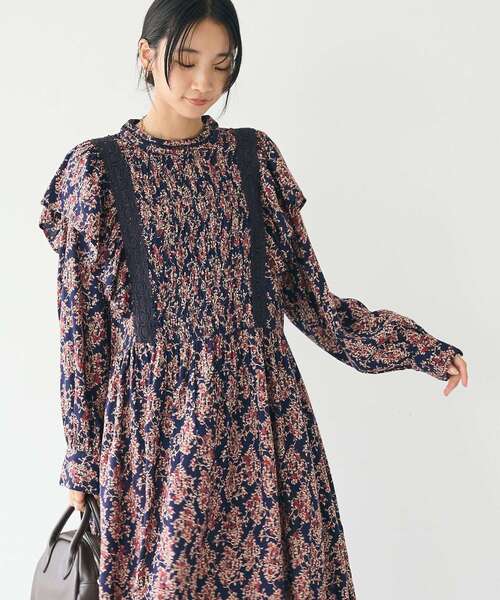 CRAFT STANDARD BOUTIQUE（クラフトスタンダードブティック）の「シャーリング袖フリルワンピース（ワンピース・レディース・レッド系その他2/ブラック/イエロー系その他・FREE）」の14枚目の写真