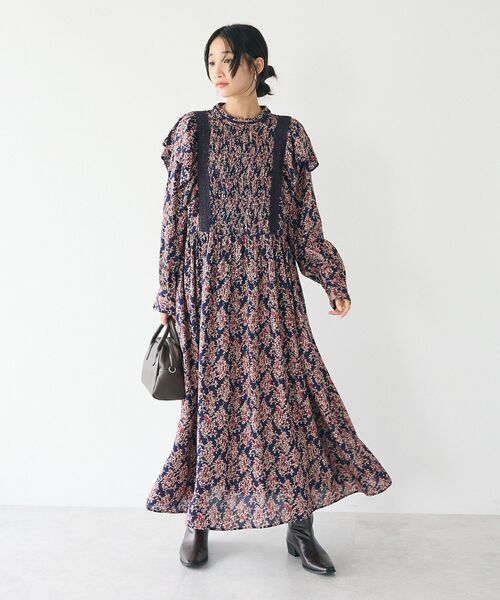 CRAFT STANDARD BOUTIQUE（クラフトスタンダードブティック）の「シャーリング袖フリルワンピース（ワンピース・レディース・レッド系その他2/ブラック/イエロー系その他・FREE）」の15枚目の写真