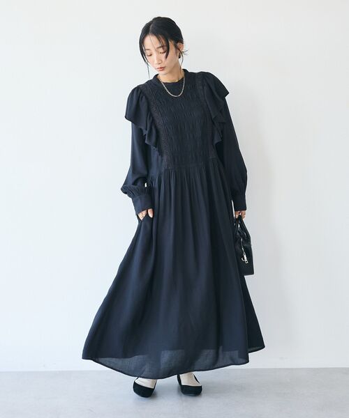 CRAFT STANDARD BOUTIQUE（クラフトスタンダードブティック）の「シャーリング袖フリルワンピース（ワンピース・レディース・レッド系その他2/ブラック/イエロー系その他・FREE）」の22枚目の写真