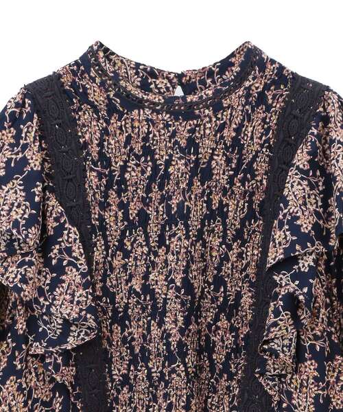 CRAFT STANDARD BOUTIQUE（クラフトスタンダードブティック）の「シャーリング袖フリルワンピース（ワンピース・レディース・レッド系その他2/ブラック/イエロー系その他・FREE）」の5枚目の写真