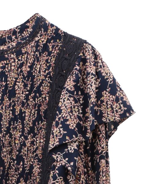 CRAFT STANDARD BOUTIQUE（クラフトスタンダードブティック）の「シャーリング袖フリルワンピース（ワンピース・レディース・レッド系その他2/ブラック/イエロー系その他・FREE）」の6枚目の写真