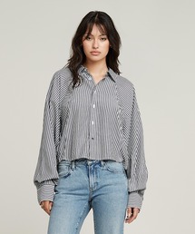 MACRO BALLOON SHIRT/クロップドバルーンスリーブストライプシャツ/オーバーサイズシャツ