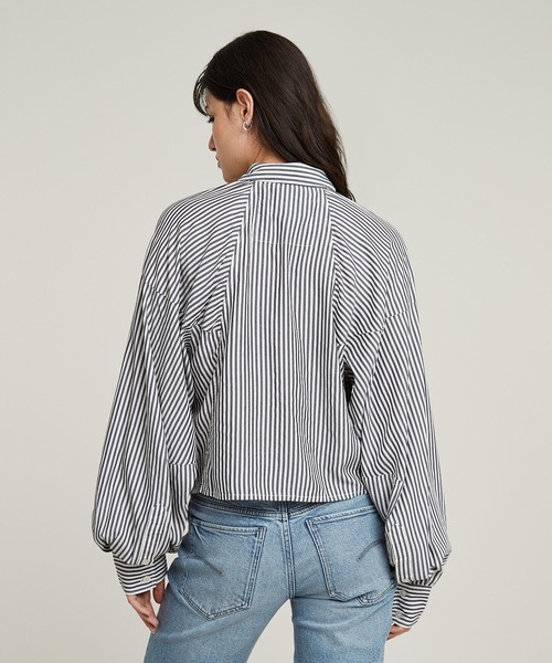 G-STAR（ジースター）の「MACRO BALLOON SHIRT/クロップドバルーンスリーブストライプシャツ/オーバーサイズシャツ（シャツ/ブラウス・レディース・ストライプ・MEDIUM/X-SMALL/SMALL）」の2枚目の写真