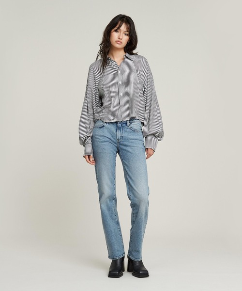 G-STAR（ジースター）の「MACRO BALLOON SHIRT/クロップドバルーンスリーブストライプシャツ/オーバーサイズシャツ（シャツ/ブラウス・レディース・ストライプ・MEDIUM/X-SMALL/SMALL）」の3枚目の写真
