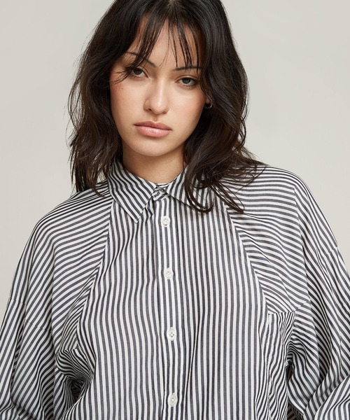 ブラウス シャツ MACRO BALLOON SHIRT/クロップドバルーンスリーブシャツ/オーバーサイズシャツ レディース G-STAR RAW ブラウス シャツ MACRO BALLOON SHIRT/クロップド