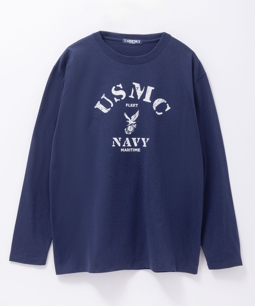 Mac-House(マックハウス)の「T-GRAPHICS ミリタリープリント長袖Tシャツ(Tシャツ/カットソー・メンズ・ホワイト/グレー系/ブラック/ネイビー・S/XL/L/M)」の14枚目の写真