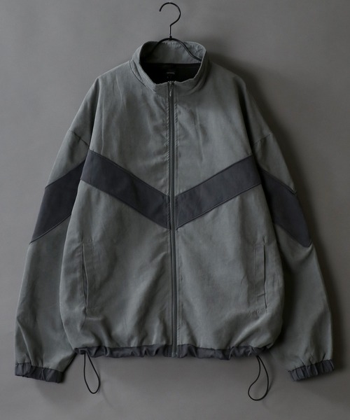 SITRY(シトリー)の「V Line Color Switching Military Track Jacket/Vライン 配色切替 ミリタリー ナイロン トラックジャケット ブルゾン(ナイロンジャケット・メンズ・カーキ/チャコール・M/L)」の17枚目の写真