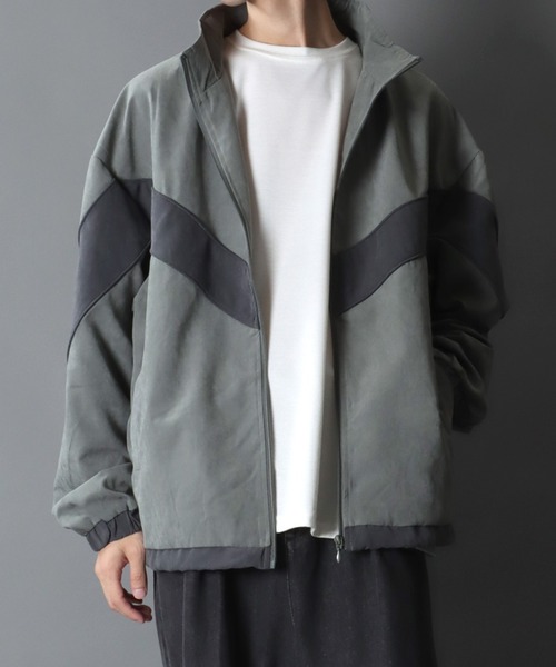 セール】V Line Color Switching Military Track Jacket/Vライン 配色
