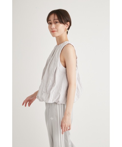 MM6 バルーン型トップス CLANE - シアー タートル バルーン スリーブ トップス - SHEER