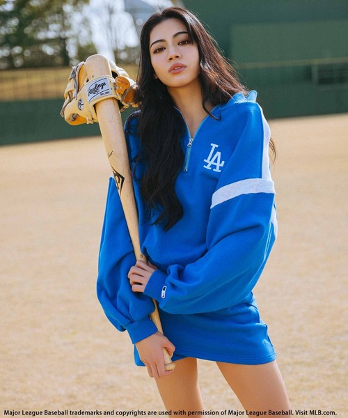 MLB】配色ドルマンハーフZIPワンピース BACK TO THE FIELD