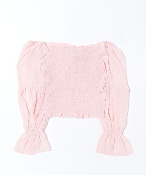 Nia(ニア)の「Nia(ニア)/シースルーボリュームフリルブラウス(シャツ/ブラウス・レディース・ホワイト/ピンク・SMALL/LARGE/MEDIUM)」の15枚目の写真