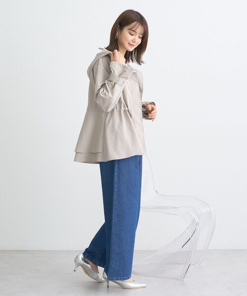 earth music&ecology(アースミュージックアンドエコロジー)の「ドロストペプラムマウンテンパーカー(マウンテンパーカー・レディース・アイボリー/グレイッシュベージュ/ブラック・FREE)」の12枚目の写真