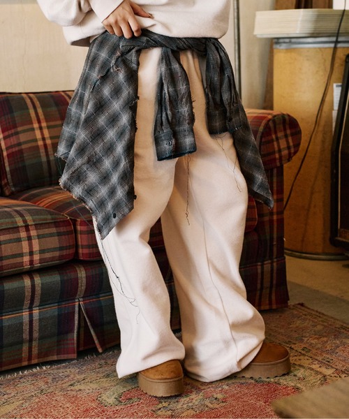 sedacle（セダクル）の「起毛トライバルスウェットパンツ【SETUP着用可能】（スウェットパンツ・メンズ・チャコールグレー/アイボリー/レッド・SMALL/MEDIUM/LARGE）」の5枚目の写真