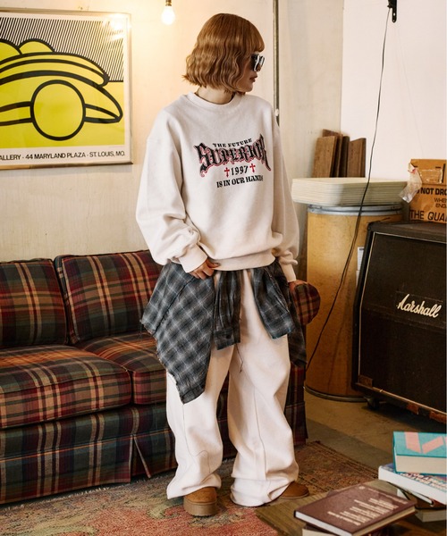 sedacle（セダクル）の「起毛トライバルスウェットパンツ【SETUP着用可能】（スウェットパンツ・メンズ・チャコールグレー/アイボリー/レッド・SMALL/MEDIUM/LARGE）」の8枚目の写真