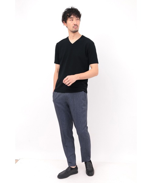 HIGH STREET(ハイストリート)の「HIGH STREET∴RIPAトライアングルモノグラムVネック半袖カットソー(Tシャツ/カットソー・メンズ・ホワイト/ブラック・L/LL/M)」の9枚目の写真