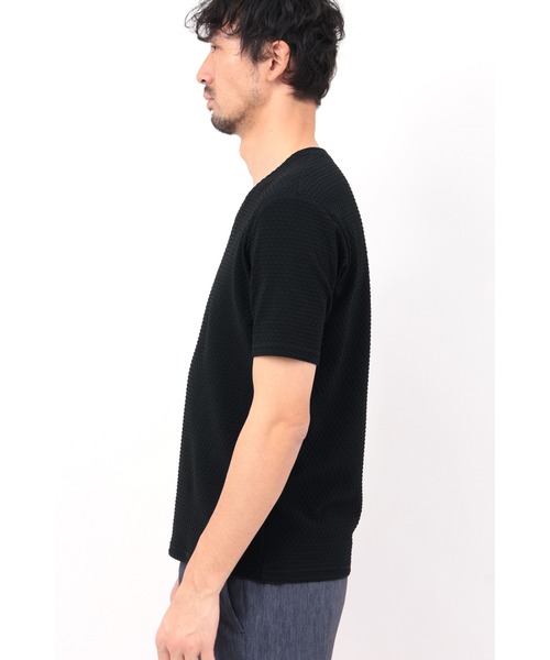 HIGH STREET(ハイストリート)の「HIGH STREET∴RIPAトライアングルモノグラムVネック半袖カットソー(Tシャツ/カットソー・メンズ・ホワイト/ブラック・L/LL/M)」の8枚目の写真