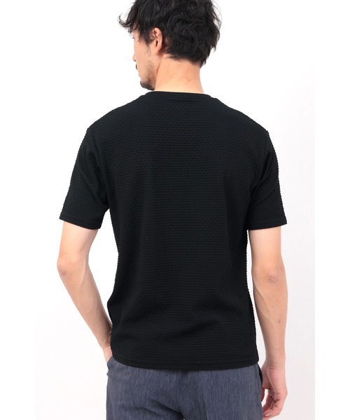 HIGH STREET(ハイストリート)の「HIGH STREET∴RIPAトライアングルモノグラムVネック半袖カットソー(Tシャツ/カットソー・メンズ・ホワイト/ブラック・L/LL/M)」の7枚目の写真