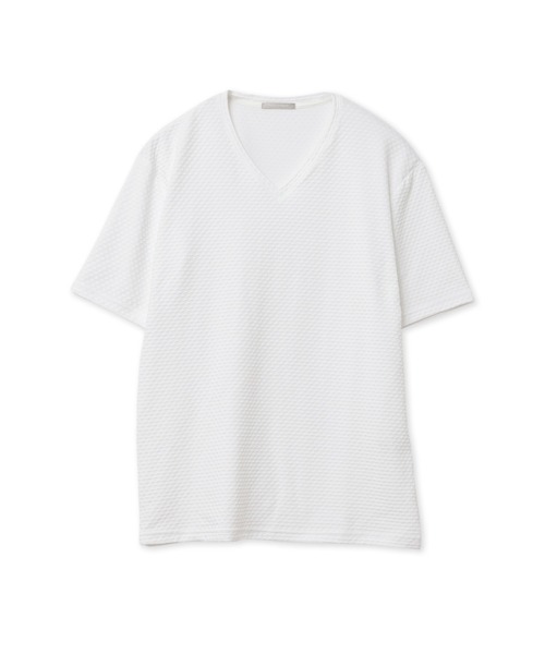 HIGH STREET(ハイストリート)の「HIGH STREET∴RIPAトライアングルモノグラムVネック半袖カットソー(Tシャツ/カットソー・メンズ・ホワイト/ブラック・L/LL/M)」の3枚目の写真