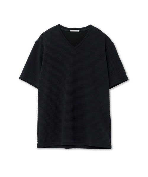 HIGH STREET(ハイストリート)の「HIGH STREET∴RIPAトライアングルモノグラムVネック半袖カットソー(Tシャツ/カットソー・メンズ・ホワイト/ブラック・L/LL/M)」の4枚目の写真