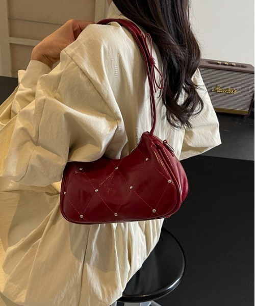 y2k スタッズ付きブラック2WAYバッグ FREE STYLISTS ショルダーバッグ バッグ Y2K レトロ ダブル