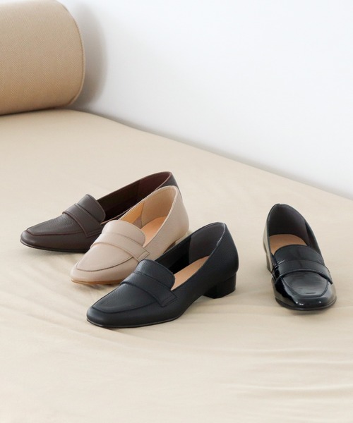 ENあしながおじさん（エンアシナガオジサン）の「防水｜モカパンプス　3760003（パンプス・レディース・ブラック/グレイッシュベージュ/ダークブラウン/クリアブラック・24.5cm/24cm/23.5cm/23cm/22.5cm）」の3枚目の写真