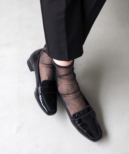 ENあしながおじさん（エンアシナガオジサン）の「防水｜モカパンプス　3760003（パンプス・レディース・ブラック/グレイッシュベージュ/ダークブラウン/クリアブラック・24.5cm/24cm/23.5cm/23cm/22.5cm）」の2枚目の写真