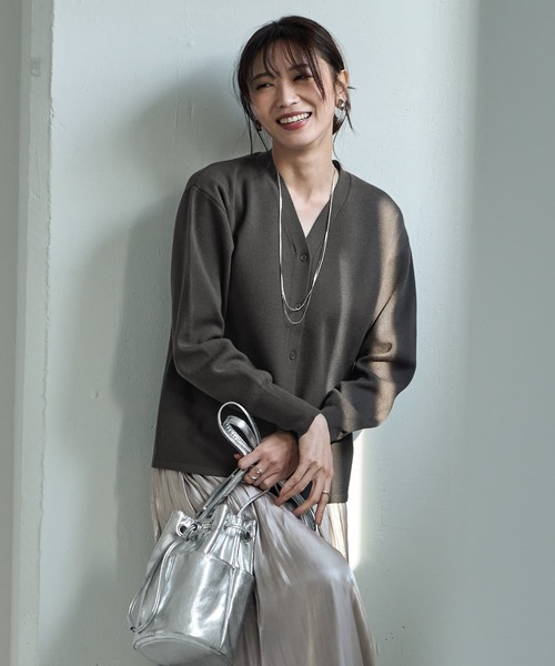 しっとりもっちりVネックカーディガン（カーディガン/ボレロ）｜STYLE DELI（スタイルデリ） 6,478円