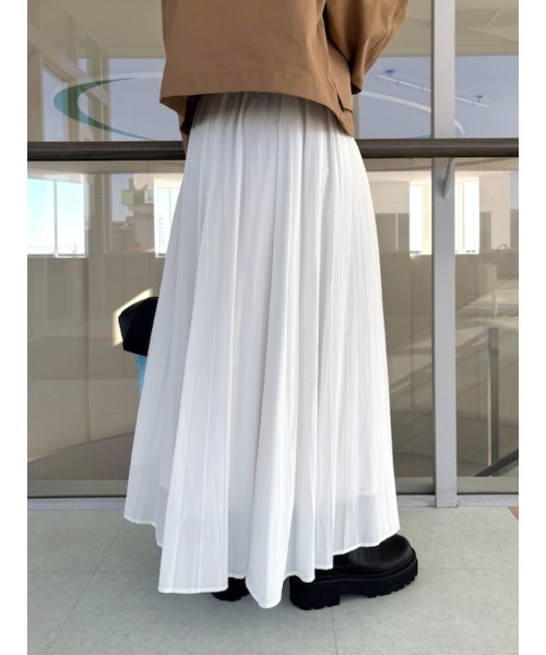 【Mila Owen】ボリュームギャザーマキシスカート WHT Mila Owen（ミラオーウェン）の「【WEB限定00サイズ】ボリューム