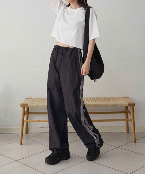CHAN ME（チャンミ）の「サイドライン2WAYナイロンパンツ（その他パンツ・レディース・ブルーグレー/ブラック・SHORT/LONG/REGULAR）」の21枚目の写真