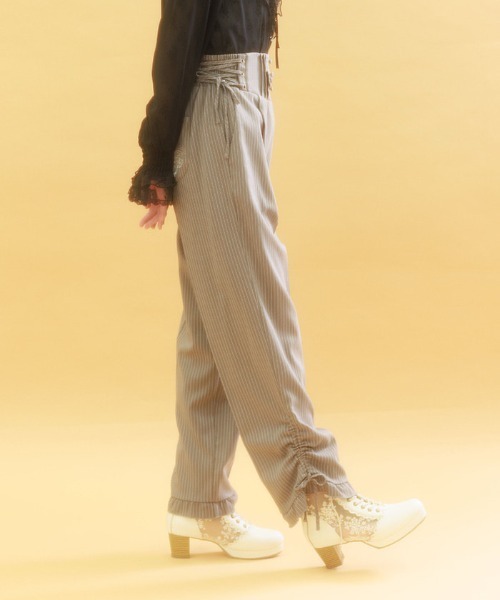 axes femme（アクシーズファム）の「ハイウエストストライプパンツ（その他パンツ・レディース・グレー/ネイビー・FREE）」の4枚目の写真