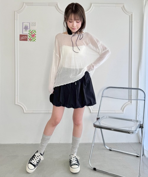 SOLLON.（ソルロン）の「メロウシアートップス（Tシャツ/カットソー・レディース・ブラック/ホワイト/ブルー/ピンク・FREE）」の10枚目の写真
