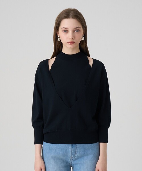 セール】ハイネックレイヤー プルオーバー（ニット/セーター）｜ANAYI