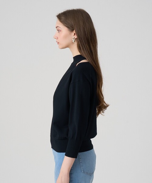 ANAYI(アナイ)の「ハイネックレイヤー プルオーバー(ニット/セーター・レディース・ブラック/オフホワイト/ベージュ・38/36)」の5枚目の写真