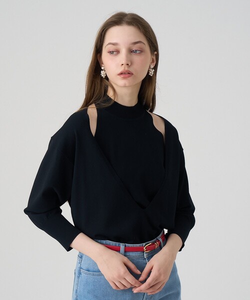 ANAYI(アナイ)の「ハイネックレイヤー プルオーバー(ニット/セーター・レディース・ブラック/オフホワイト/ベージュ・38/36)」の7枚目の写真