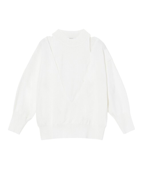 ANAYI(アナイ)の「ハイネックレイヤー プルオーバー(ニット/セーター・レディース・ブラック/オフホワイト/ベージュ・38/36)」の16枚目の写真