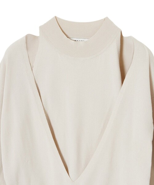 ANAYI(アナイ)の「ハイネックレイヤー プルオーバー(ニット/セーター・レディース・ブラック/オフホワイト/ベージュ・38/36)」の21枚目の写真