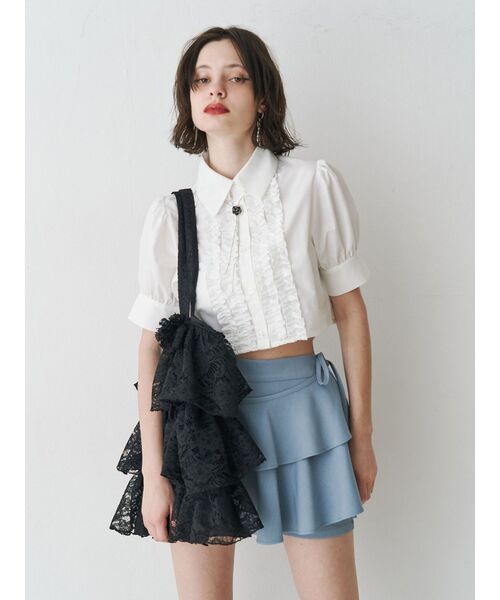 jouetie（ジュエティ）の「レースギャザートートBAG（トートバッグ・レディース・オフホワイト/レッド/ブラック・FREE）」の8枚目の写真